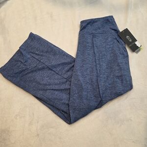 New Free Country Cloud Knit Lightweight Wide Crop Pants Chambray Blue S Womens